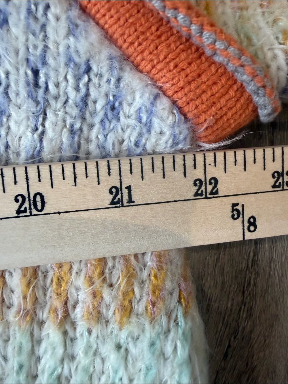 Urban Outfitters- Cozy Pastel Striped Crewneck Sweater with Orange Trim - Picture 5 of 11